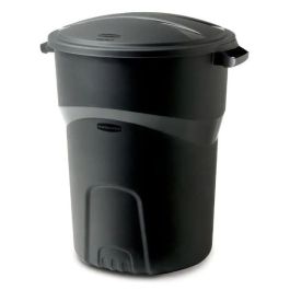 Bomgaars : Rubbermaid ROUGHNECK Round Trash Can with Lid, Black : Trash Cans