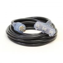 Century Generator Extension Cord with 3 way lighted Outlet, D13010005, Black, 5 FT