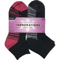 3 Generations Women's Ladies Performance Quarter, 6-Pair