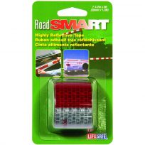Lifesafe High Visibility Reflective Safety Tape, Red / Silver, 1.5 IN x 4 FT, RE800