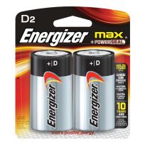 Energizer Max Alkaline Battery, 2-Pack, E95BP-2, D