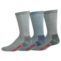 Wolverine Wool Boot Sock, 3-Pack, W95050170-960, Grey, Large