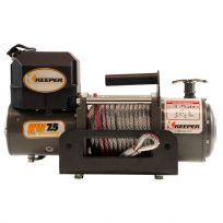 Keeper Rapid Mount Portable Winch, 7,500 lb, Hitch Mount, Wl Remote, Roller Fairlead, KW75122RM-1