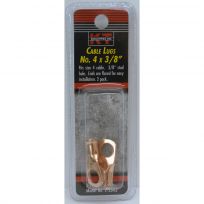 K-T Industries Cable Lug Size, 2-Pack, Copper, 4 Cable, 3/8 IN, 2-2342
