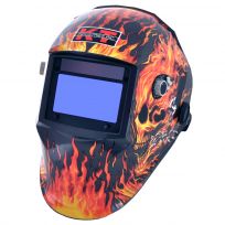 K-T Industries Flaming Skull Auto Darkening Helmet, 4-1071
