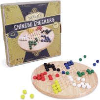 Brybelly All Natural Wood Chinese Checkers with Wooden Marbles, GGAM-701