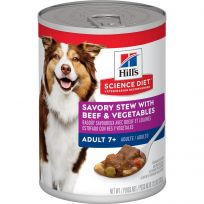 Hill's Science Diet Adult 7+ Savory Stew With Beef & Vegetables Canned Dog Food, 1434, 12.8 OZ Can