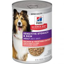 Hill's Science Diet Adult Sensitive Stomach & Skin Salmon & Vegetable Canned Dog Food, 3045, 12.8 OZ Can