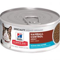 Hill's Science Diet Adult Hairball Control Ocean Fish Entre Canned Cat Food, 4531, 5.5 OZ Can