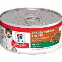 Hill's Science Diet Kitten Canned Cat Food, Savory Turkey Entre, 6174, 5.5 OZ Can