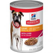 Hill's Science Diet Adult 1-6 Light Canned Dog Food, Liver, 7048, 13 OZ Can