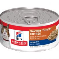 Hill's Science Diet Adult 7+ Savory Turkey Entre Canned Cat Food, 7401, 5.5 OZ Can