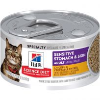 HILL'S SCIENCE DIET ADULT SENSITIVE STOMACH & SKIN CHICKEN & VEGETABLE ENTRE CANNED CAT FOOD  2.9 OZ