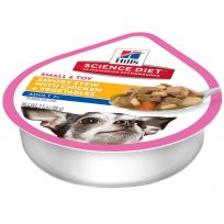 Hill's Science Diet Small & Toy Breed Savory Stew Chicken & Vegetables Dog Food Tray, Adult 7+, 11125, 3.5 OZ Tray