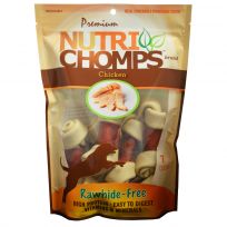 Nutri Chomps White Knotted Bone with Chicken Wrap Dog Chews, NT007V