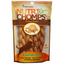 Nutri Chomps Braid Peanut Butter Flavor Dog Chews, NT023V