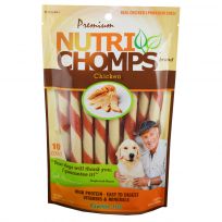 Nutri Chomps Mini Twist White with Chicken Shell Dog Chews, NT062V