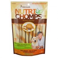Nutri Chomps Mini Twist White with Peanut Butter Shell Dog Chews, NT063V