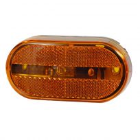 Optronics Yellow Oval Surface Mount Marker / Clearance Light with Reflex Lens, MC31AS