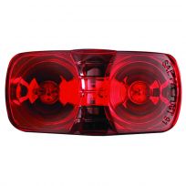 Optronics Red Dual-Bulb, Bullseye Style Marker / Clearance Light; Hard Wired, MC42RS