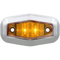 Optronics 2-LED Yellow Mini Surface Mount Marker / Clearance Light with Chrome Bezel; 2-Wire, MCL13ATRS