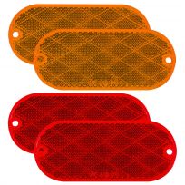 Optronics (2) Yellow (2) Red Oblong Reflector Kit; Self Adhesive / Screw Mount, RE12ARK