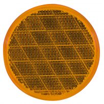Optronics 3 IN Round Yellow Reflector; Self Adhesive, RE21AS