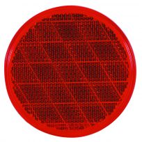Optronics 3 IN Round Red Reflector; Self Adhesive, RE21RS