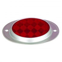 Optronics 3 IN Armored Aluminum Red Reflector; Screw Mount, RE31RS