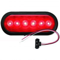 Optronics 6-LED 6 IN Red Stop / Turn / Tail Light Kit with Grommet and Right Angle Pigtail, STL12RK