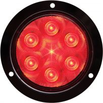 Optronics 7-LED 4 IN Red Flange Mount Stop / Turn / Tail Light; Hard Wired, STL13RFS