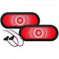Optronics 1-LED 6 IN Red Oval Stop / Turn / Tail Light Kit with Grommets and Pigtails, TLL002RK