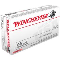 Winchester 45 Auto - 230 Grain Full Metal Jacket Ammo, 50-Round, Q4170