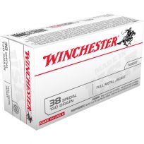 Winchester 38 Special - 130 Grain Full Metal Jacket Ammo, 50-Round, Q4171