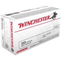 Winchester 38 Special - 150 Grain Lead Round Nose Ammo, 50-Round, Q4196