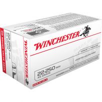 Winchester 22-250 REM - 45 Grain Jacketed Hollow Point Ammo, 40-Round, USA222502