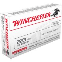 Winchester 223 REM - 55 Grain Full Metal Jacket Ammo, 20-Round, USA223R1