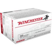 Winchester 38 Special - 130 Grain Full Metal Jacket Ammo, 100-Round, USA38SPVP
