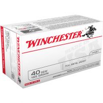 Winchester 40 S&W - 165 Grain Full Metal Jacket Ammo, 100-Round, USA40SWVP