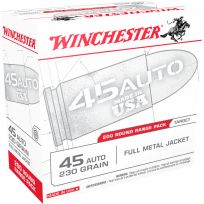 Winchester 45 Auto - 230 Grain Full Metal Jacket Ammo, 200-Round, USA45W