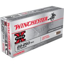 Winchester 22-250 REM - 55 Grain Jackted Soft Point Ammo, 20-Round, X222501