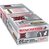 Winchester 22 WIN MAG - 40 Grain Full Metal Jacket Ammo, 50-Round, X22M