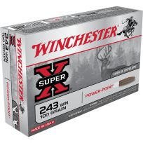 Winchester 243 WIN - 100 Grain Super X Power Point Ammo, 20-Round, X2432