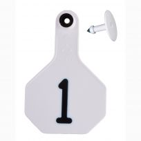 Y-Tex 1# Numbered 3 Star 2-piece Livestock Ear Tags, 25-Pack, 7700001, White