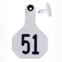 Y-Tex 51# Numbered 3 Star 2-piece Livestock Ear Tags, 75-Pack, 7700051, White