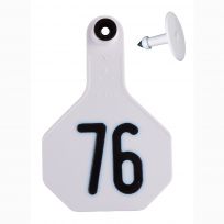 Y-Tex 76# Numbered 3 Star 2-piece Livestock Ear Tags, 100-Pack, 7700076, White