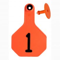 Y-Tex 1# Numbered 3 Star 2-piece Livestock Ear Tags, 25-Pack, 7702001, Orange