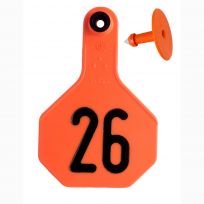 Y-Tex 26# Numbered 3 Star 2-piece Livestock Ear Tags, 25-Pack, 7702026, Orange