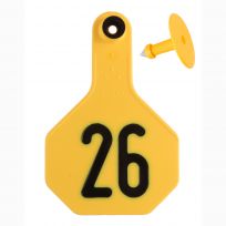 Y-Tex 26# Numbered 3 Star 2-piece Livestock Ear Tags, 50-Pack, 7712026, Yellow