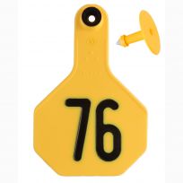Y-Tex 76# Numbered 3 Star 2-piece Livestock Ear Tags, 100-Pack, 7712076, Yellow